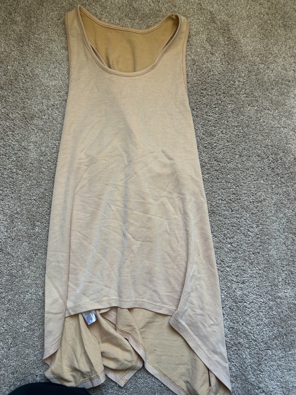 BCBGeneration Ribbed Racerback Tank Top in Beige - Picture 2 of 2